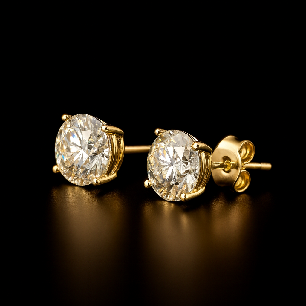 YELLOW STUD VVS MOISSANITE EARRINGS