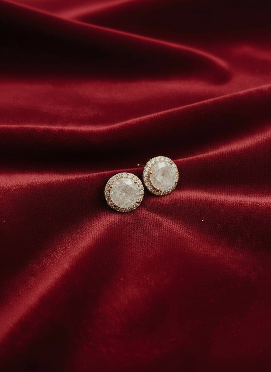 ROSE CIRCLE VVS MOISSANITE EARRINGS