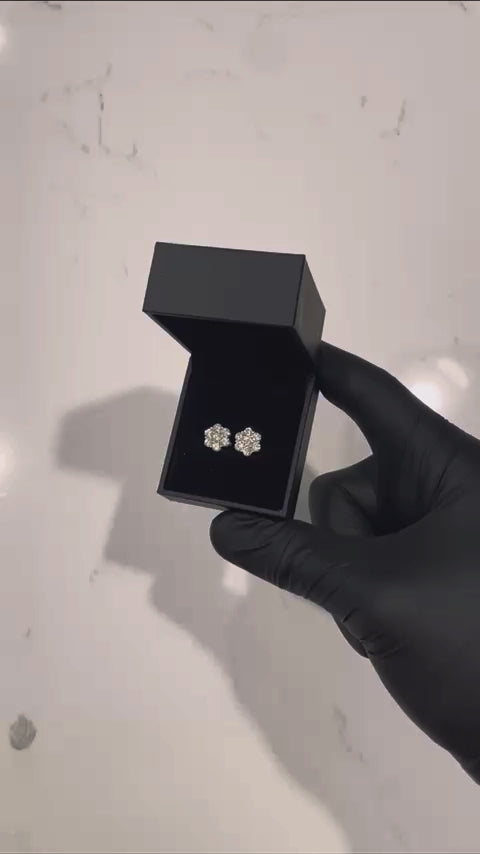 YELLOW 10MM FLOWER VVS MOISSANITE EARRINGS