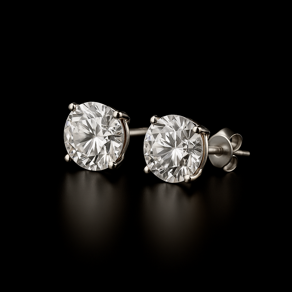WHITE STUD VVS MOISSANITE EARRINGS