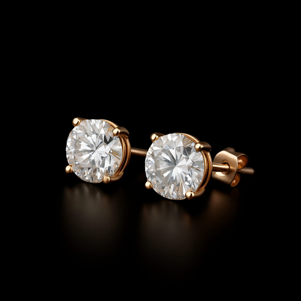 ROSE STUD VVS MOISSANITE EARRINGS