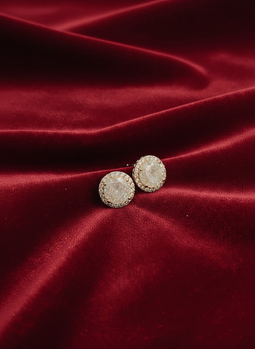 YELLOW CIRCLE VVS MOISSANITE EARRINGS