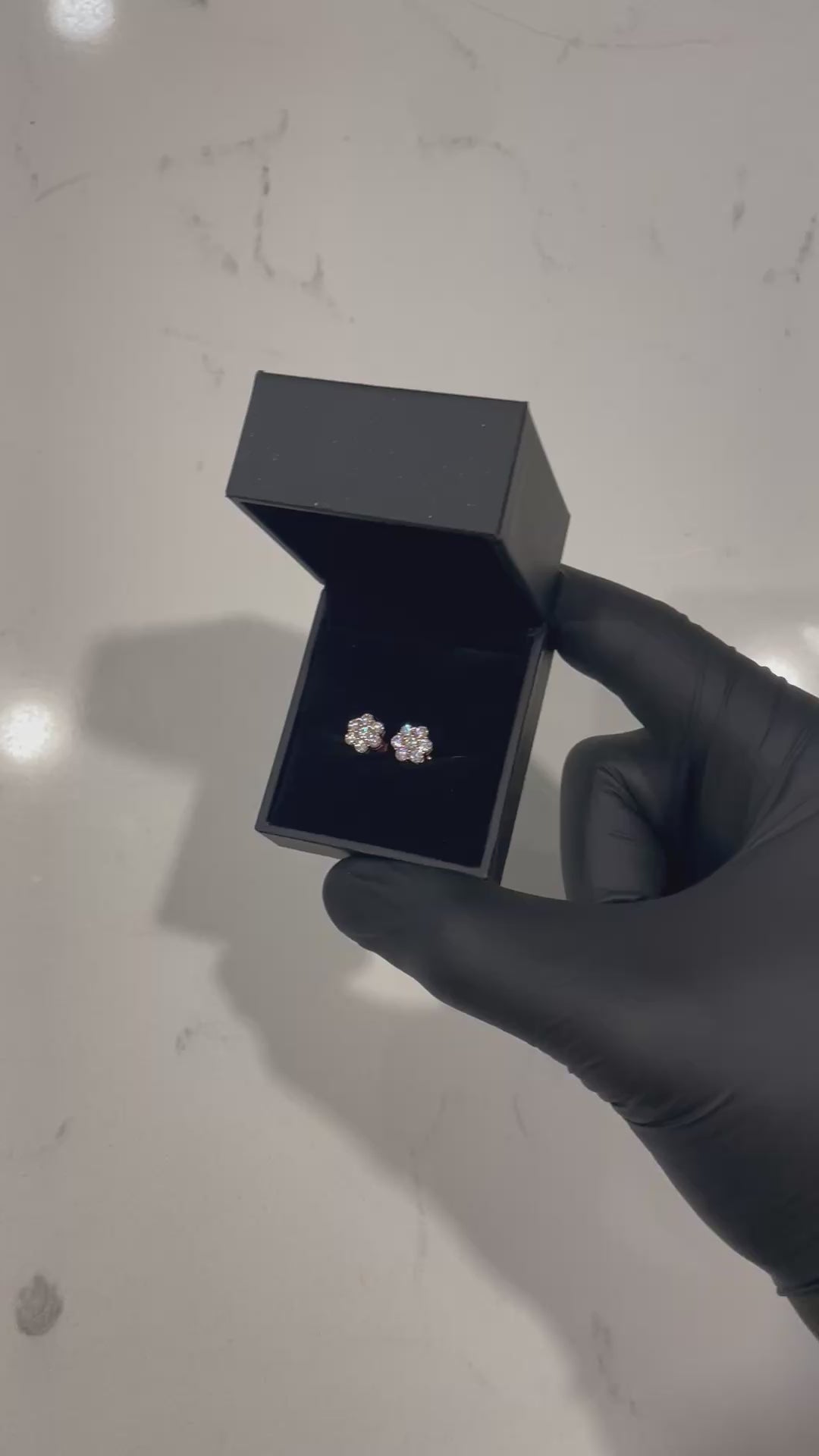 ROSE 8MM FLOWER VVS MOISSANITE EARRINGS