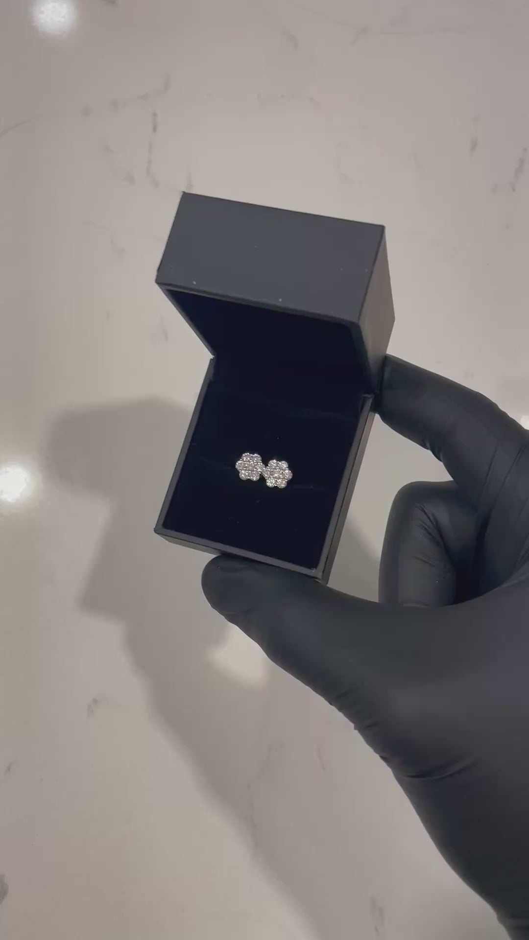 WHITE 8MM FLOWER VVS MOISSANITE EARRINGS