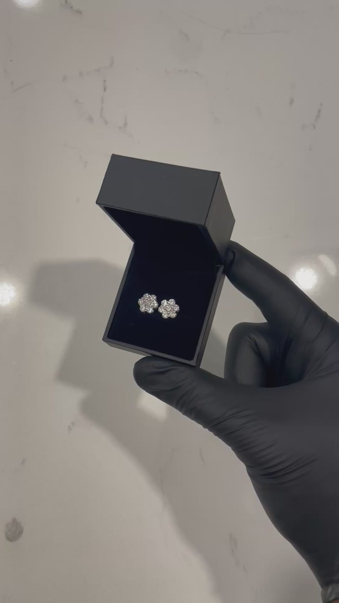 WHITE 10MM FLOWER VVS MOISSANITE EARRINGS